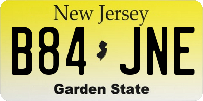 NJ license plate B84JNE