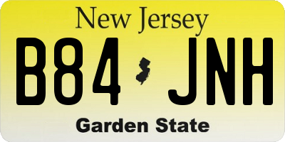 NJ license plate B84JNH