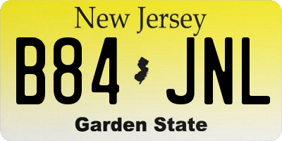 NJ license plate B84JNL