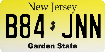 NJ license plate B84JNN
