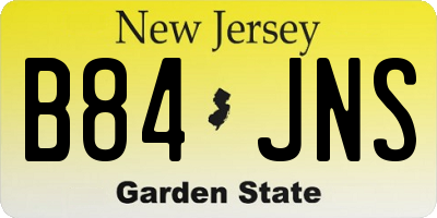 NJ license plate B84JNS