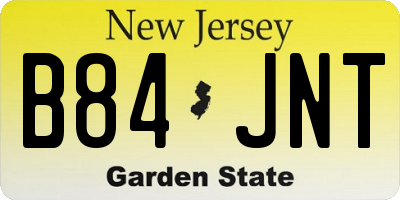 NJ license plate B84JNT