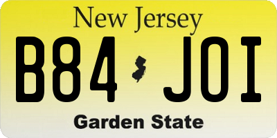 NJ license plate B84JOI