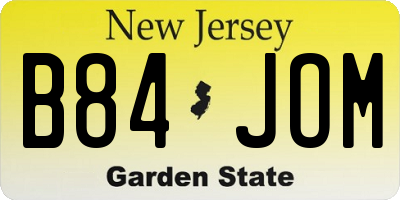 NJ license plate B84JOM