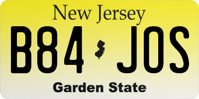 NJ license plate B84JOS