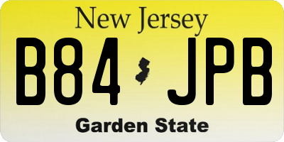 NJ license plate B84JPB