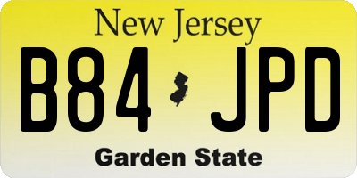 NJ license plate B84JPD