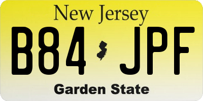 NJ license plate B84JPF