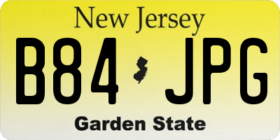 NJ license plate B84JPG