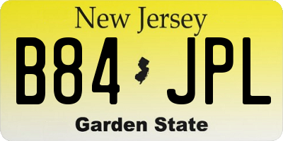 NJ license plate B84JPL