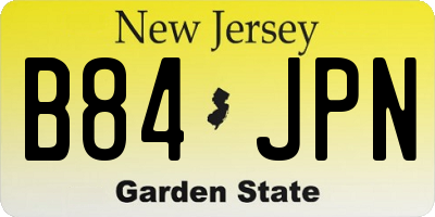 NJ license plate B84JPN