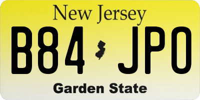 NJ license plate B84JPO