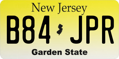 NJ license plate B84JPR