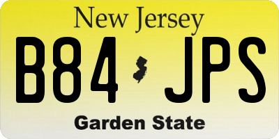 NJ license plate B84JPS