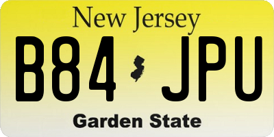 NJ license plate B84JPU