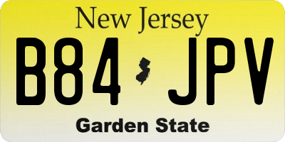 NJ license plate B84JPV
