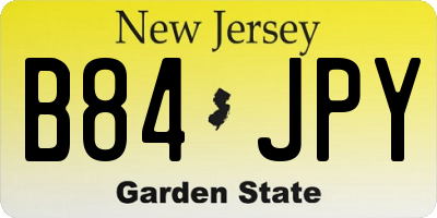 NJ license plate B84JPY