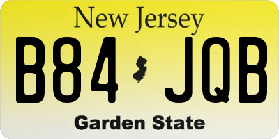 NJ license plate B84JQB