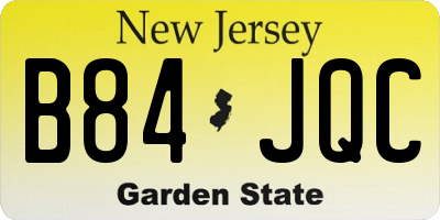NJ license plate B84JQC