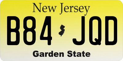 NJ license plate B84JQD