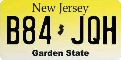 NJ license plate B84JQH