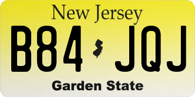 NJ license plate B84JQJ