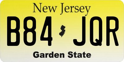 NJ license plate B84JQR