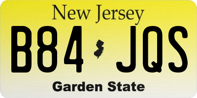 NJ license plate B84JQS