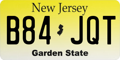 NJ license plate B84JQT