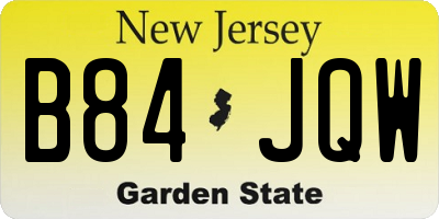 NJ license plate B84JQW
