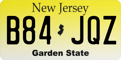 NJ license plate B84JQZ