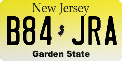 NJ license plate B84JRA