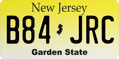 NJ license plate B84JRC