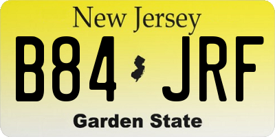NJ license plate B84JRF
