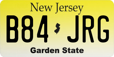 NJ license plate B84JRG
