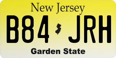 NJ license plate B84JRH