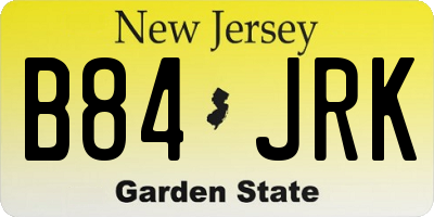 NJ license plate B84JRK