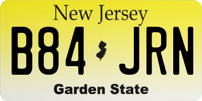NJ license plate B84JRN