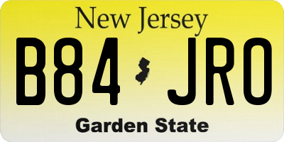 NJ license plate B84JRO