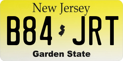 NJ license plate B84JRT