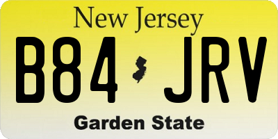 NJ license plate B84JRV