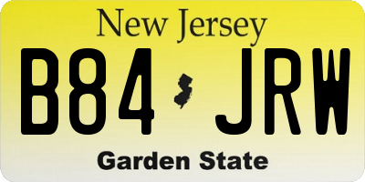 NJ license plate B84JRW