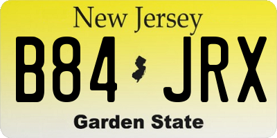 NJ license plate B84JRX