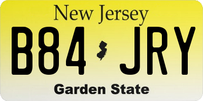 NJ license plate B84JRY