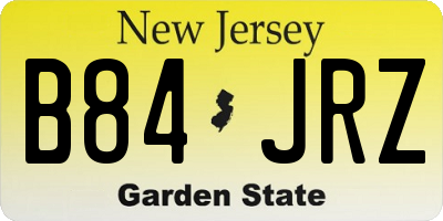 NJ license plate B84JRZ