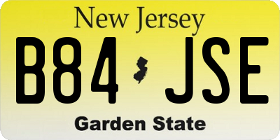 NJ license plate B84JSE