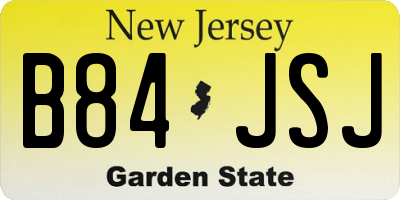 NJ license plate B84JSJ