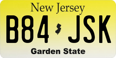 NJ license plate B84JSK