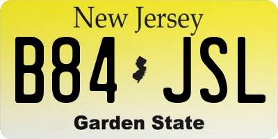 NJ license plate B84JSL