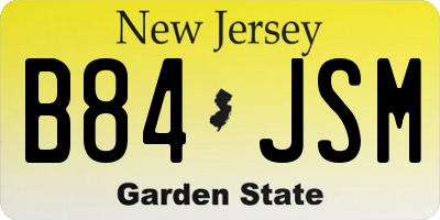 NJ license plate B84JSM